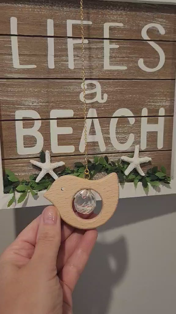 Wooden Bird Suncatcher